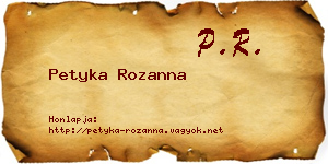 Petyka Rozanna névjegykártya